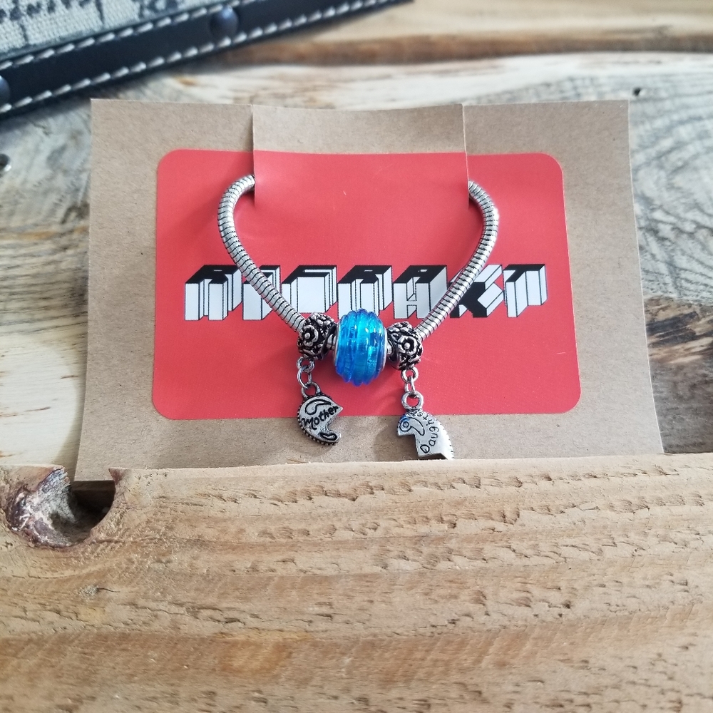 Mother daughter charm bracelet
